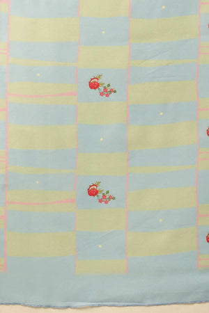 Turquoise  Abstract Printed Cotton  Saree