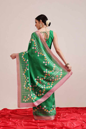 Yellow  Abstract Printed Cotton  Saree