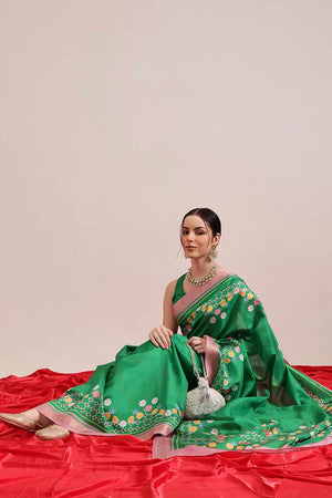 Yellow  Abstract Printed Cotton  Saree