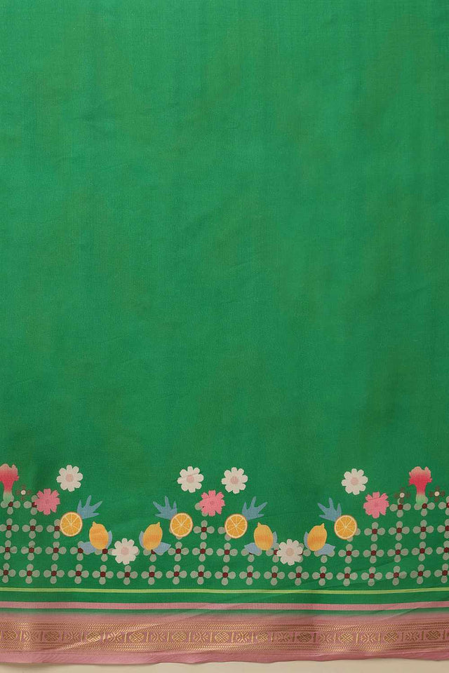 Yellow  Abstract Printed Cotton  Saree