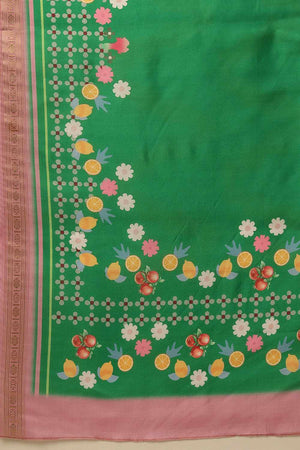 Yellow  Abstract Printed Cotton  Saree