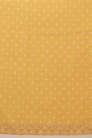 Yellow Printed Cotton  Saree