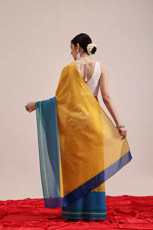 Pink  Abstract Printed Cotton  Saree