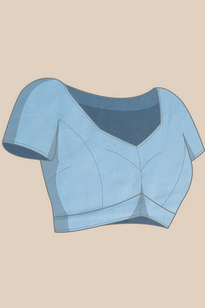 Blue Leheriya Printed Malmal Cotton Saree