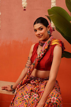 Multi Color Digital Printed Soft Silk Saree