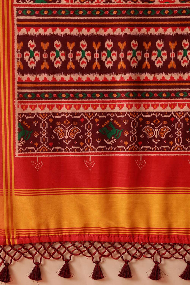 Multi Color Digital Printed Soft Silk Saree