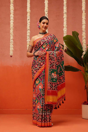 Multi Color Digital Printed Soft Silk Saree
