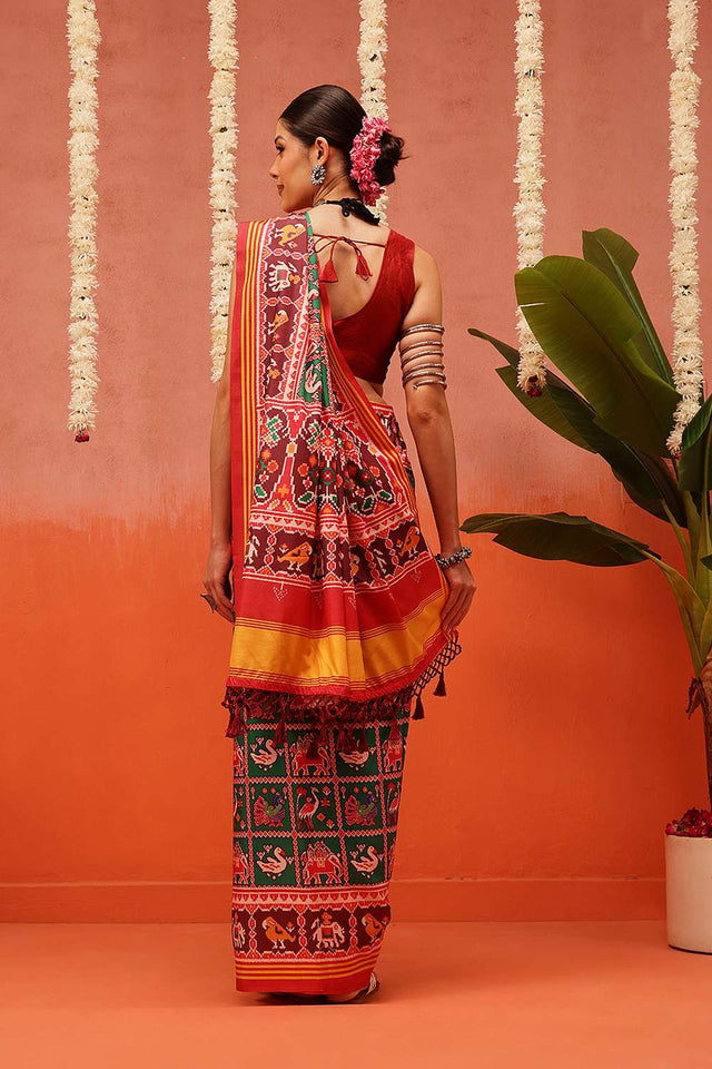 Multi Color Digital Printed Soft Silk Saree