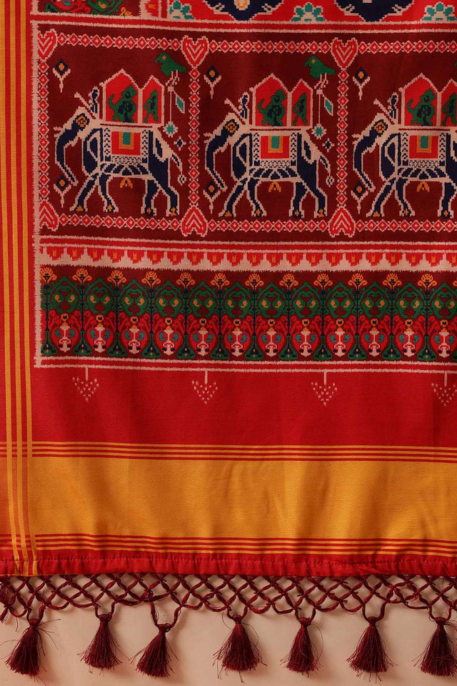 Multi Color Digital Printed Soft Silk Saree