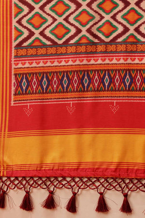 Multi Color Digital Printed Soft Silk Saree