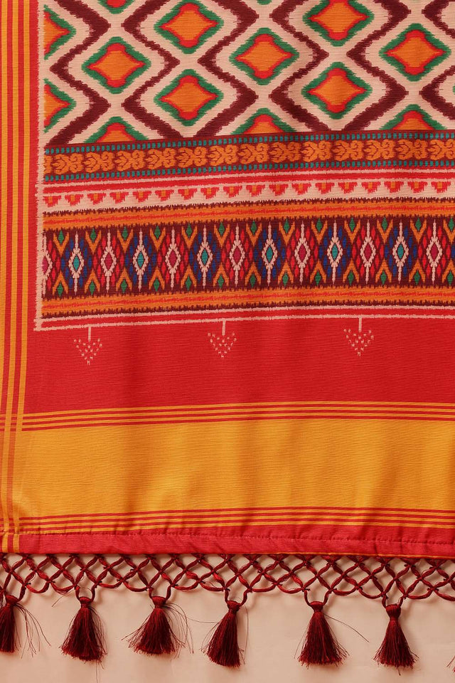 Multi Color Digital Printed Soft Silk Saree