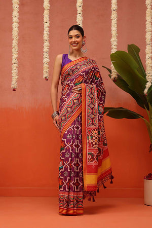 Multi Color Digital Printed Soft Silk Saree