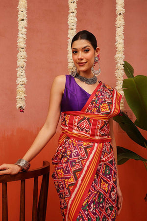 Multi Color Digital Printed Soft Silk Saree