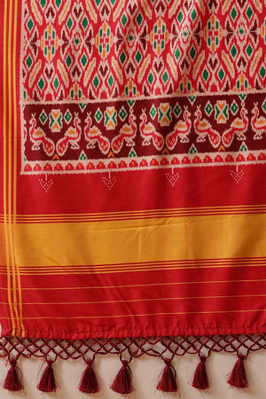 Multi Color Floral Printed Silk Saree