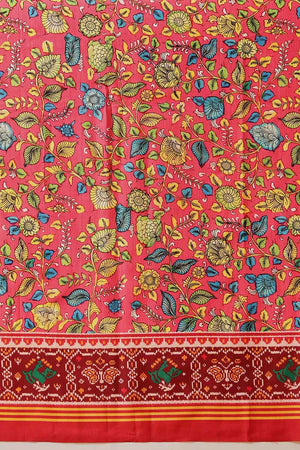 Multi Color Floral Printed Silk Saree