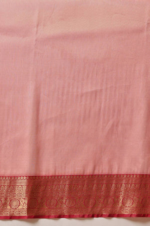 Pink Solid Tissue Saree