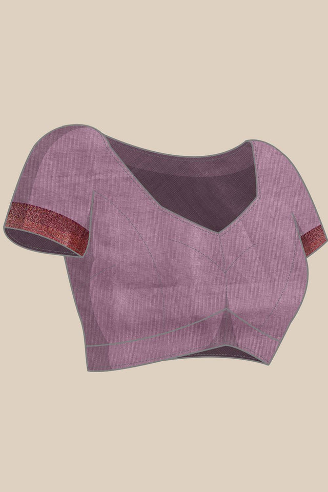 Violet Solid Tissue Saree