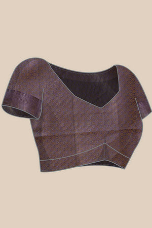 Beige Floral Printed Tissue Silk Saree