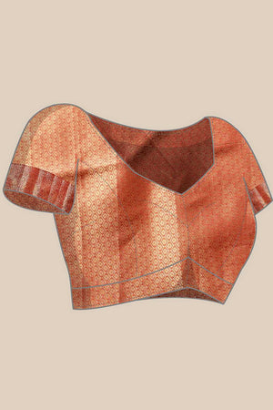 Blue Floral Printed Tissue Silk Saree