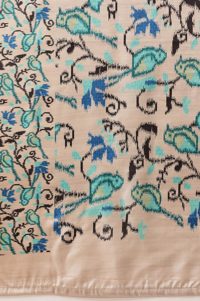 Turquoise Printed Silk Saree (SZ-DGMAYA-2549)