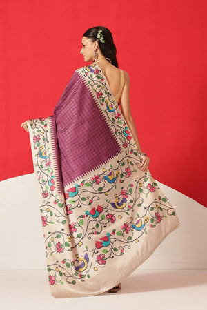Violet Printed Silk Saree (SZ-DGMAYA-2550)