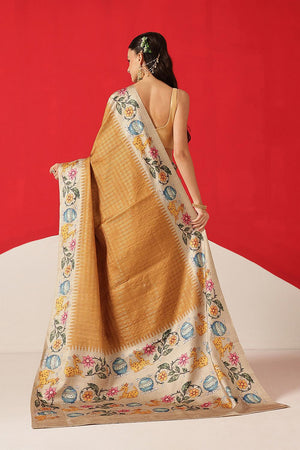Mustard Printed Silk Saree (SZ-DGMAYA-2552)