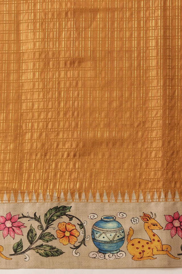 Mustard Printed Silk Saree (SZ-DGMAYA-2552)