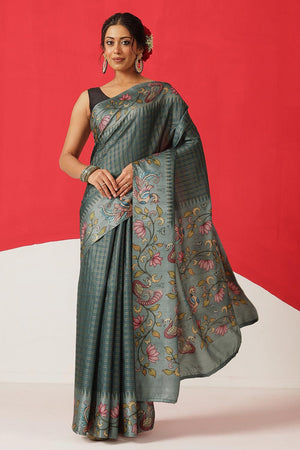 Grey Printed Silk Saree (SZ-DGMAYA-2553)
