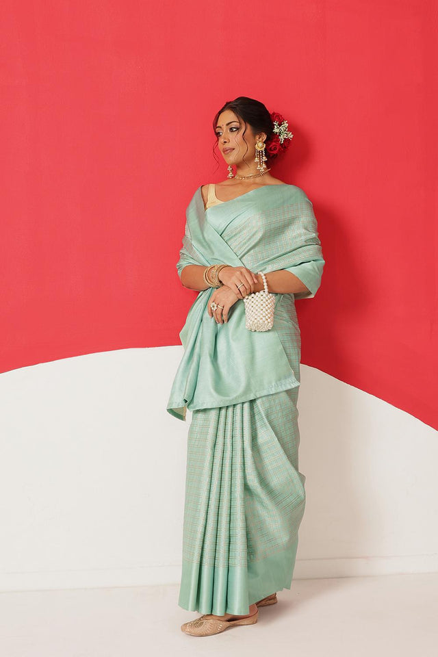 Turquoise Printed Silk Saree (SZ-DGMAYA-3066)