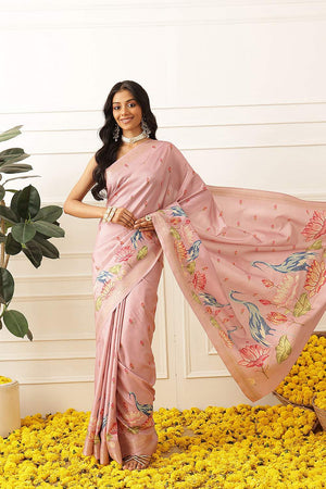 Pink Floral Printed Art Silk Saree (SZ-DGMAYLI-1-PN-3109)