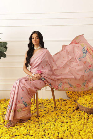 Pink Floral Printed Art Silk Saree (SZ-DGMAYLI-1-PN-3109)