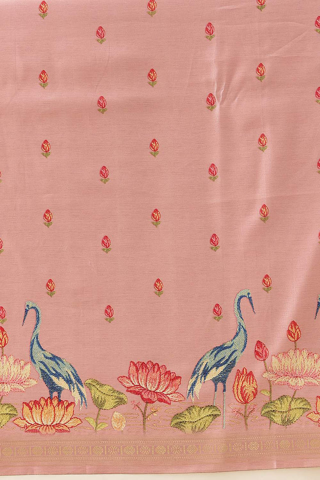 Pink Floral Printed Art Silk Saree (SZ-DGMAYLI-1-PN-3109)