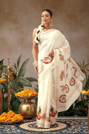 Beige Printed Art Silk Saree (SZ-DGMAYLI-2999)
