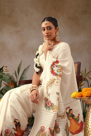Beige Printed Art Silk Saree (SZ-DGMAYLI-2999)