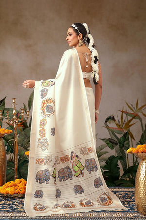 Beige Printed Art Silk Saree (SZ-DGMAYLI-3000)