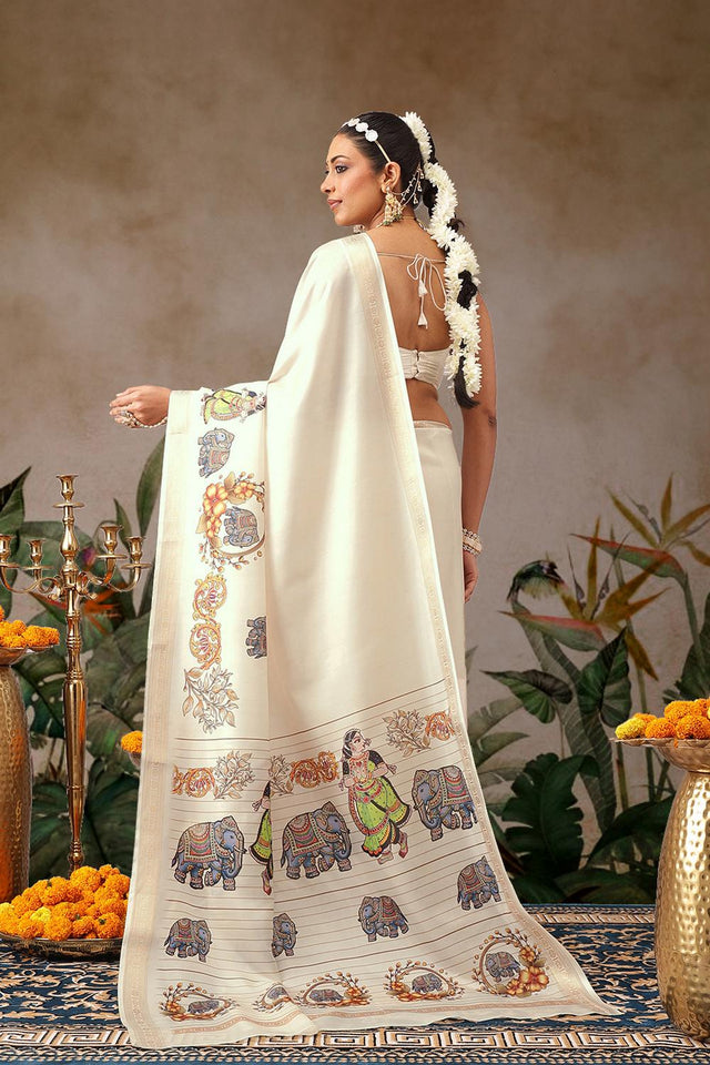 Beige Printed Art Silk Saree (SZ-DGMAYLI-3000)