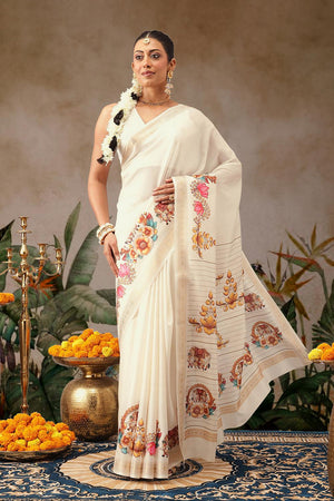 Beige Printed Art Silk Saree (SZ-DGMAYLI-3001)