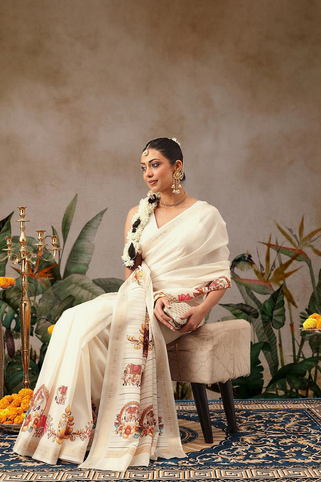 Beige Printed Art Silk Saree (SZ-DGMAYLI-3001)