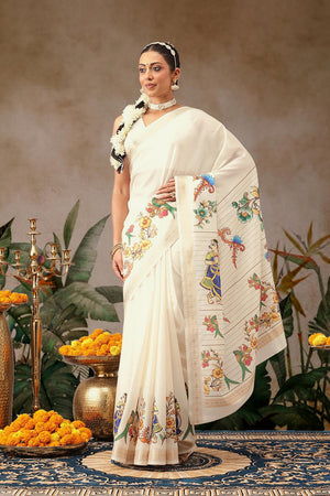 Beige Printed Art Silk Saree (SZ-DGMAYLI-3002)