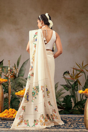 Beige Printed Art Silk Saree (SZ-DGMAYLI-3002)