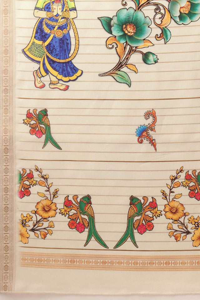 Beige Printed Art Silk Saree (SZ-DGMAYLI-3002)