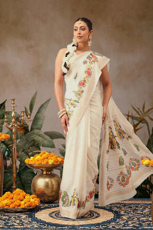 Beige Printed Art Silk Saree (SZ-DGMAYLI-3003)