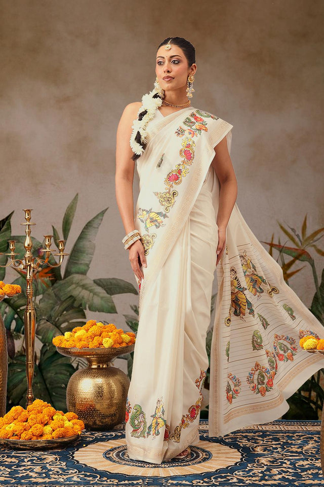 Beige Printed Art Silk Saree (SZ-DGMAYLI-3003)