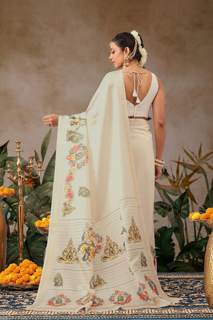 Beige Printed Art Silk Saree (SZ-DGMAYLI-3003)