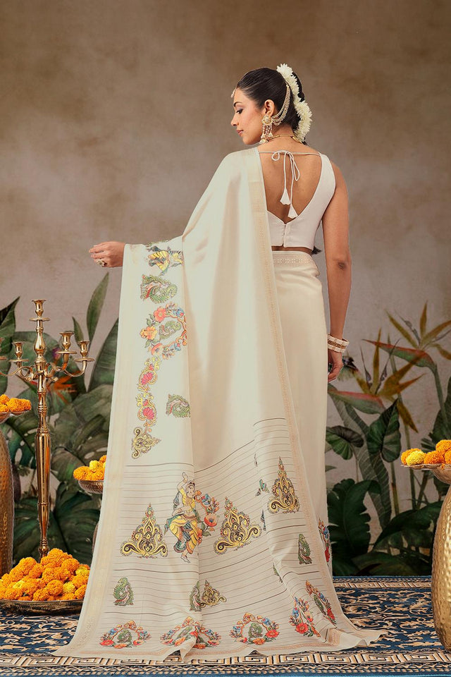 Beige Printed Art Silk Saree (SZ-DGMAYLI-3003)