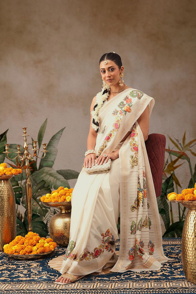 Beige Printed Art Silk Saree (SZ-DGMAYLI-3003)