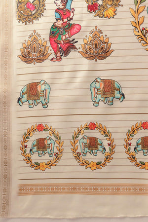 Beige Printed Art Silk Saree (SZ-DGMAYLI-3004)