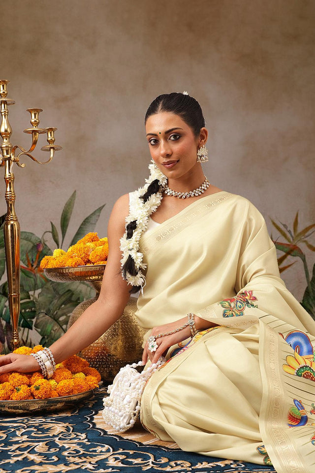 Beige Printed Art Silk Saree (SZ-DGMAYLI-BE-3005)