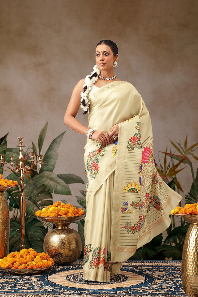Beige Printed Art Silk Saree (SZ-DGMAYLI-BE-3005)