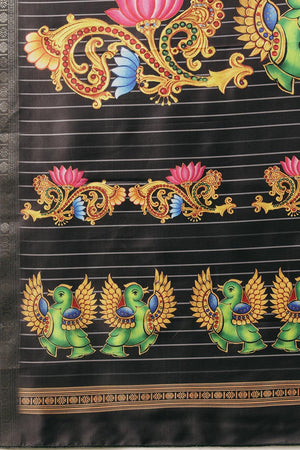 Black Printed Art Silk Saree (SZ-DGMAYLI-BL-3009)